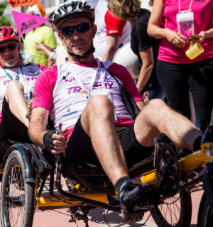 Coureurs en vélo couché