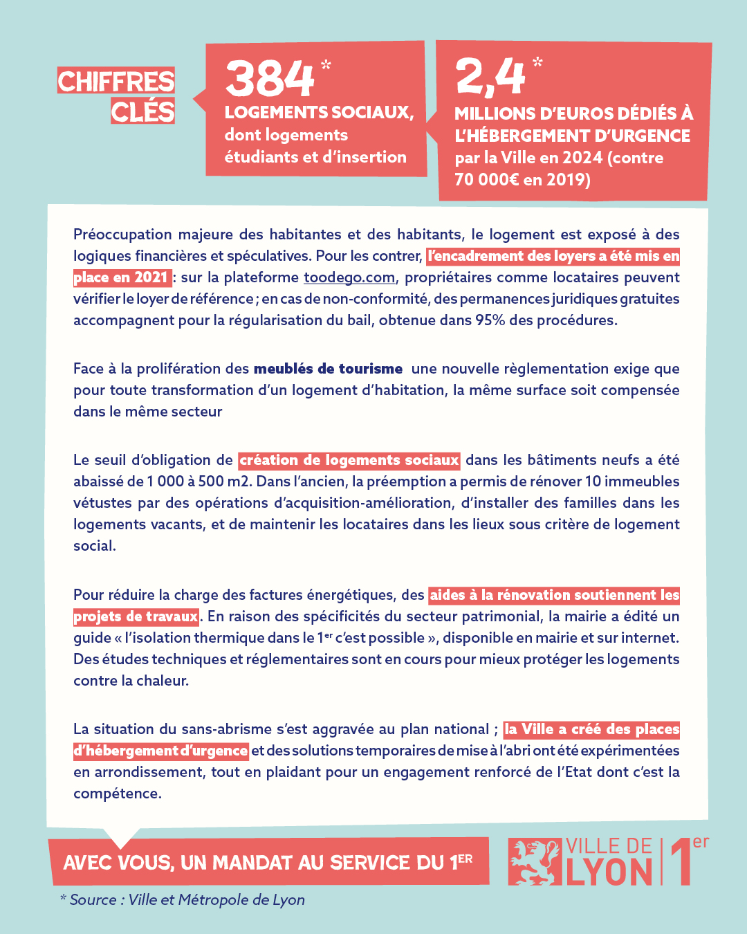 Dos du flyer de bilan de mandat sur l'habitat dans le 1er