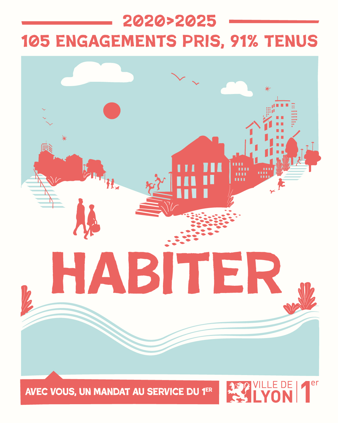 Page de garde du flyer de bilan de mandat sur l'habitat dans le 1er