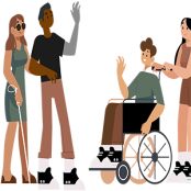 Différentes personnes en situation de handicaps divers